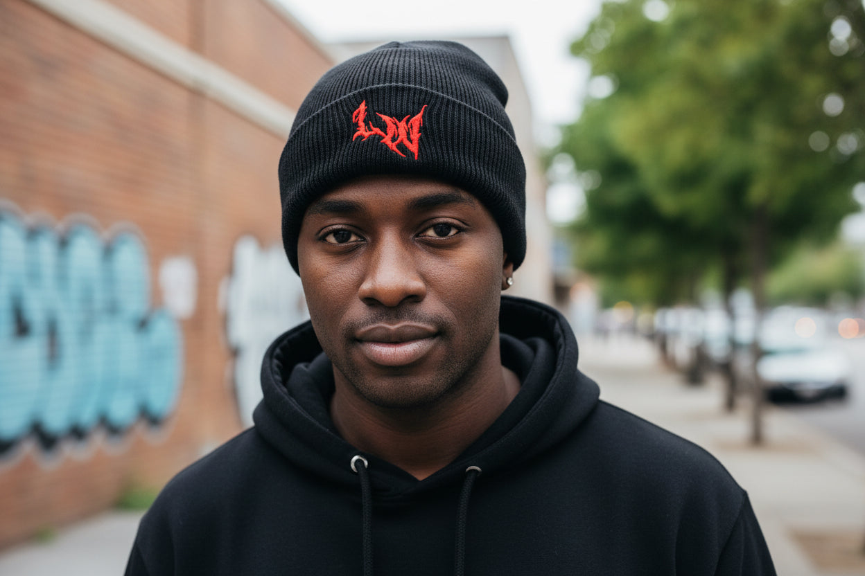 Lovers World Logo Beanie (Black/Red)